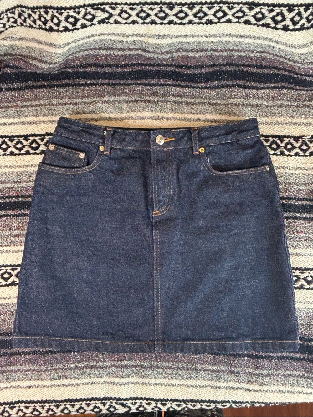 APC Standard Indigo Jean Japanese Selvedge Denim Skirt Mini Size 40 Large L